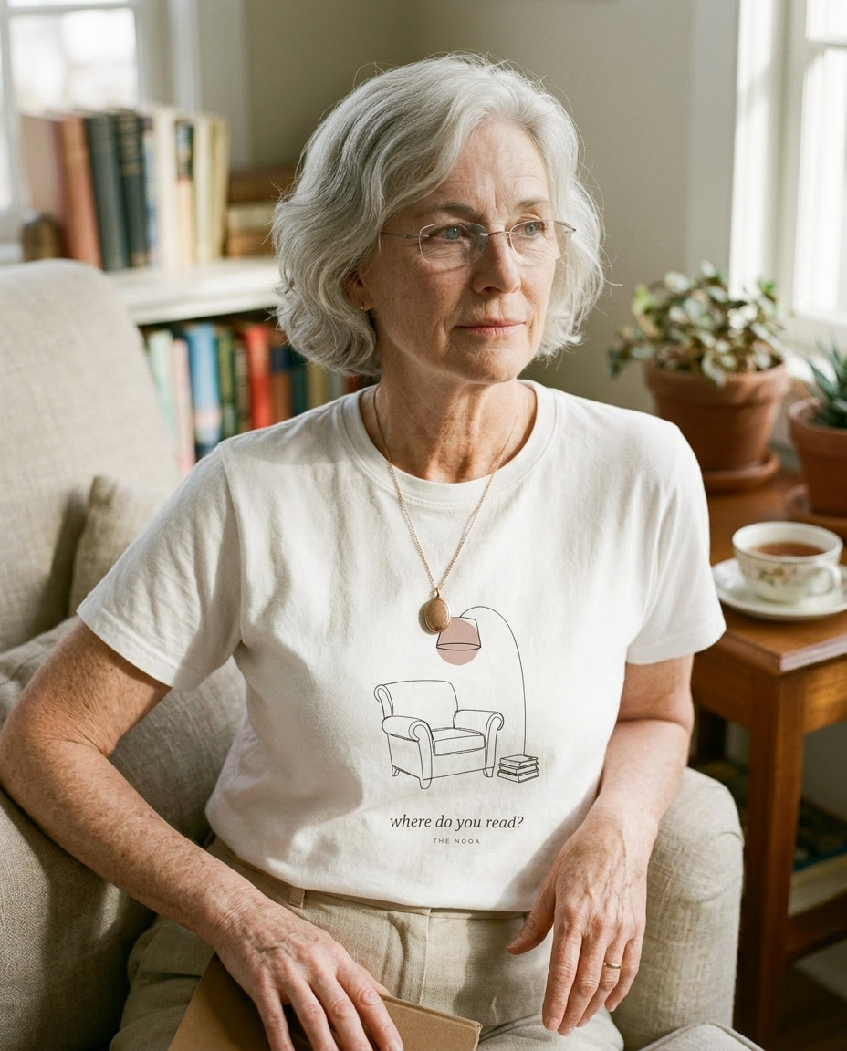 model: Where You Read — The Nook Tee - lifestyle