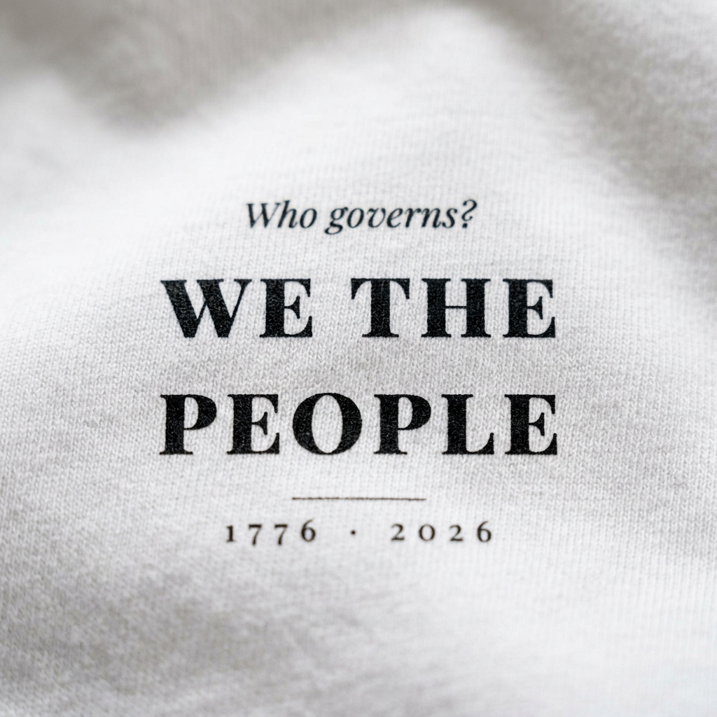 Who Governs — We the People Tee - print detail