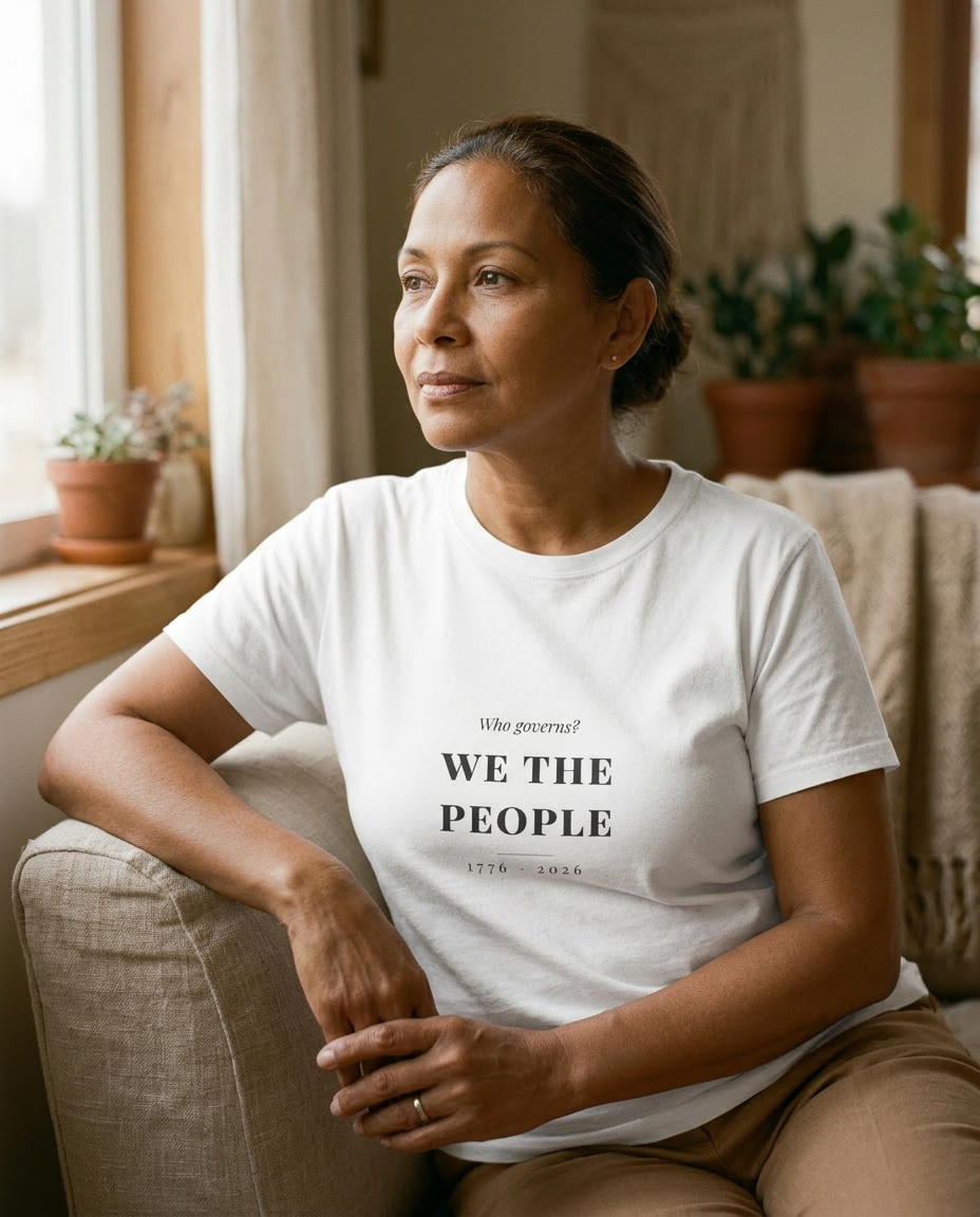 model: Who Governs — We the People Tee - lifestyle