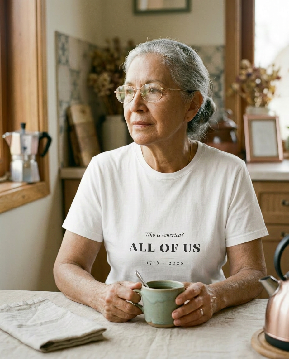 model: Who Is America — All of Us Tee - lifestyle