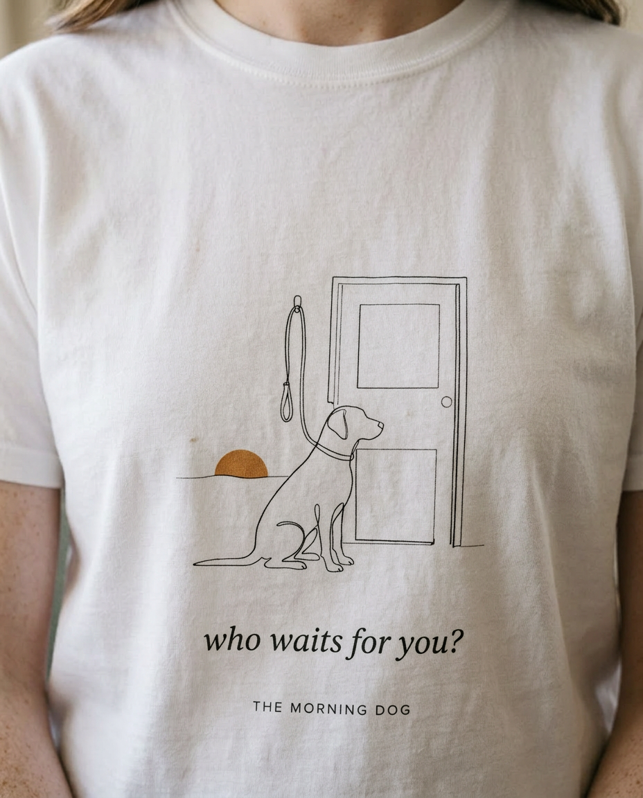 model: Who Waits for You — The Morning Dog Tee - detail