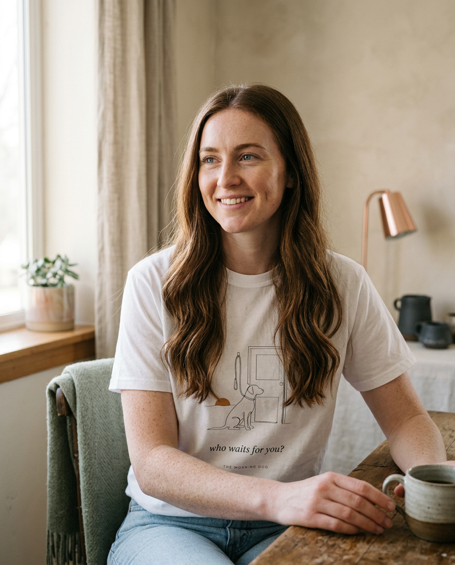 Who Waits for You — The Morning Dog Tee - on a model