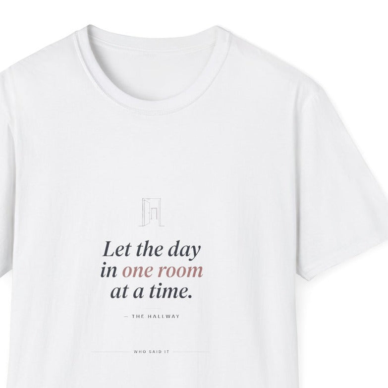 One Room at a Time — close-up of the printed quote