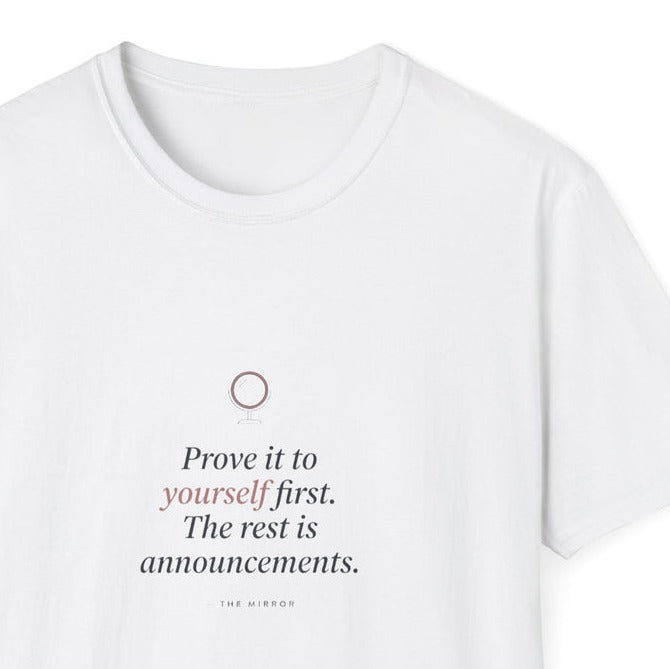 Prove It First — close-up of the printed quote