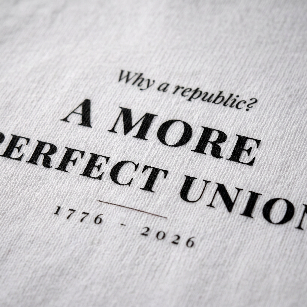 Why a Republic — A More Perfect Union Tee - print detail
