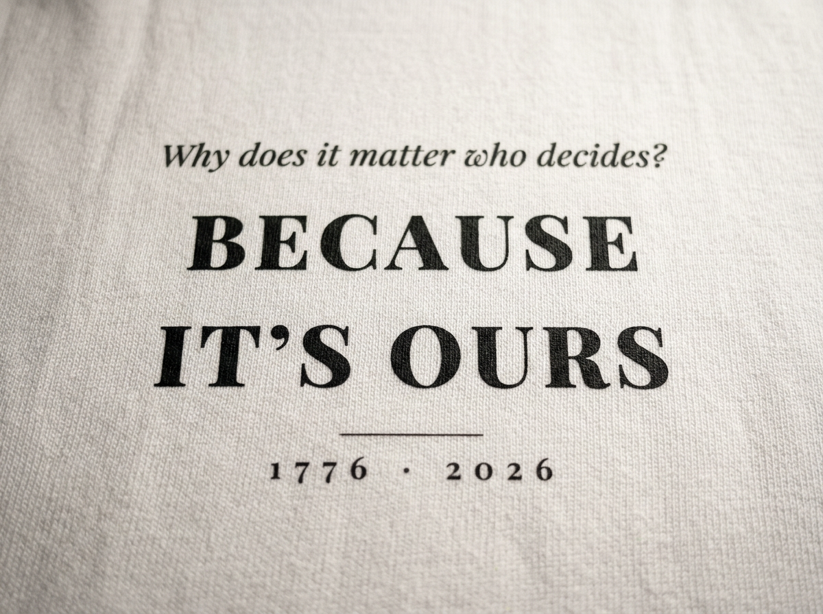 Why It Matters — Because It's Ours Tee - print detail