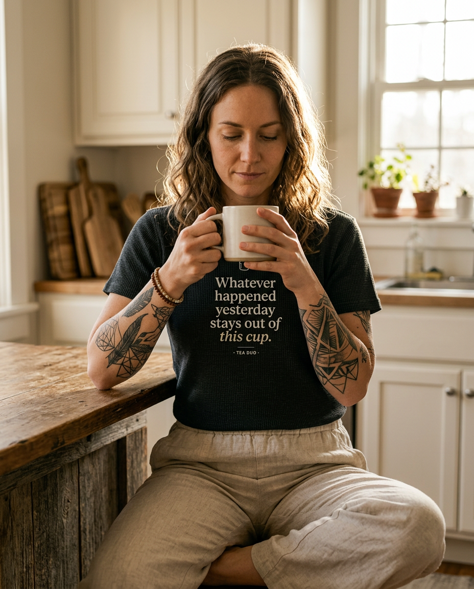 model: Yesterday Stays Out — The Mug Tee - lifestyle
